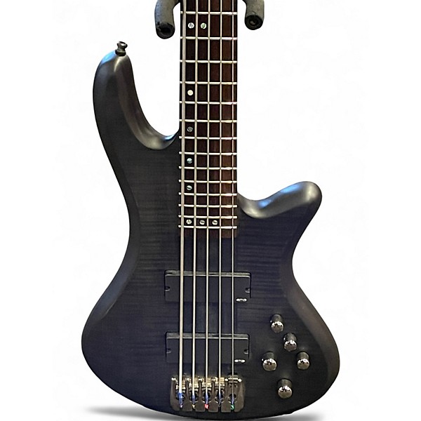 Used Schecter Guitar Research Stiletto Studio 5 String SEE THRU BLACK Electric Bass Guitar