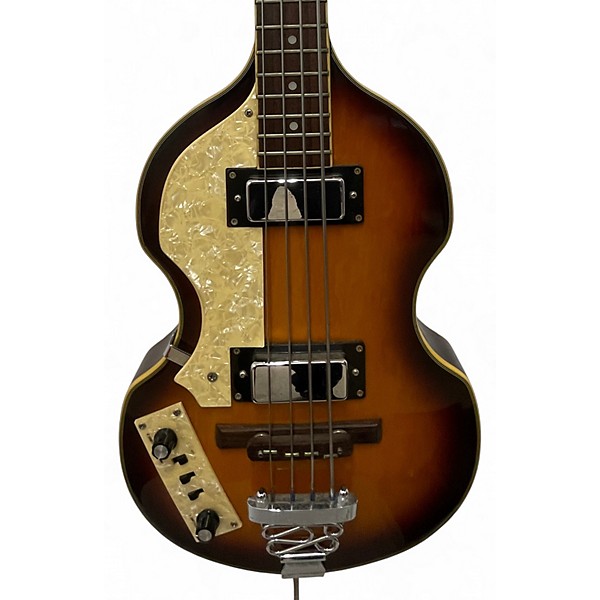 Used Jay Turser violin bass left handed Vintage Sunburst Electric Bass Guitar
