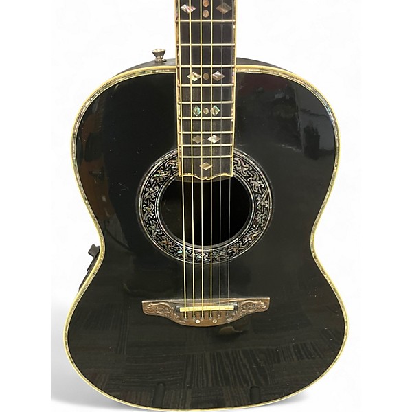 Vintage 1980s Ovation 1719 CUSTOM LEGEND Black Acoustic Electric Guitar