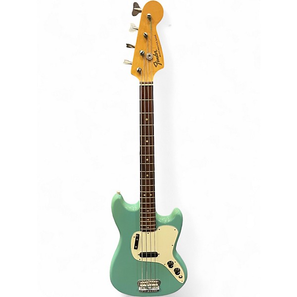 Vintage 1970s Fender musicmaster Surf Green Electric Bass Guitar