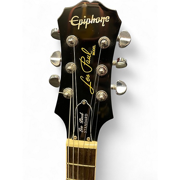 Used 2000s Epiphone Les Paul Standard Cherry Sunburst Solid Body Electric Guitar