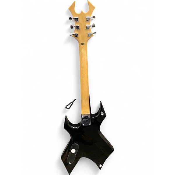 Used B.C. Rich Bronze Series Warlock Black and White Solid Body Electric Guitar