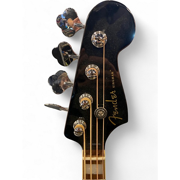 Used Fender Kingman Acoustic Electric Bass Black Acoustic Bass Guitar