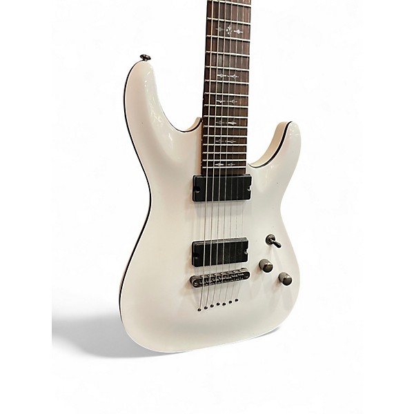 Used Schecter Guitar Research Damien 7 String Vintage White Solid Body Electric Guitar