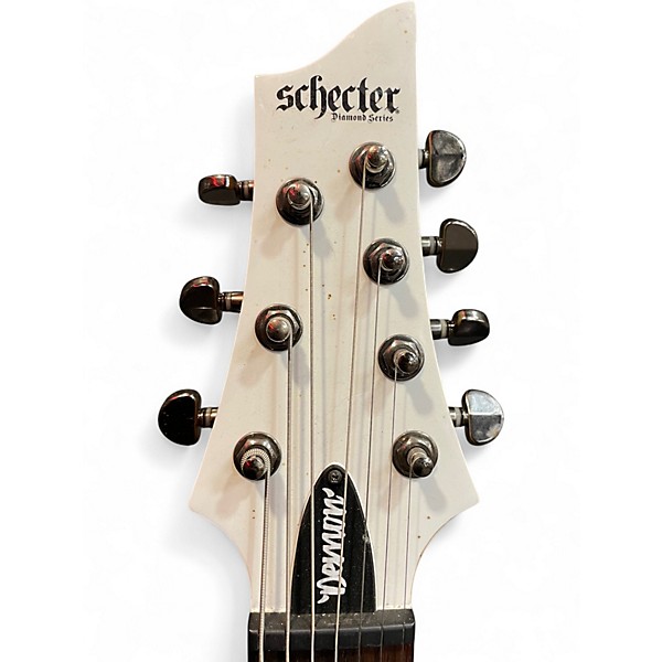 Used Schecter Guitar Research Damien 7 String Vintage White Solid Body Electric Guitar