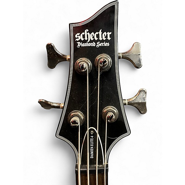 Used Schecter Guitar Research Damien Elite-4 Crimson Red Electric Bass Guitar