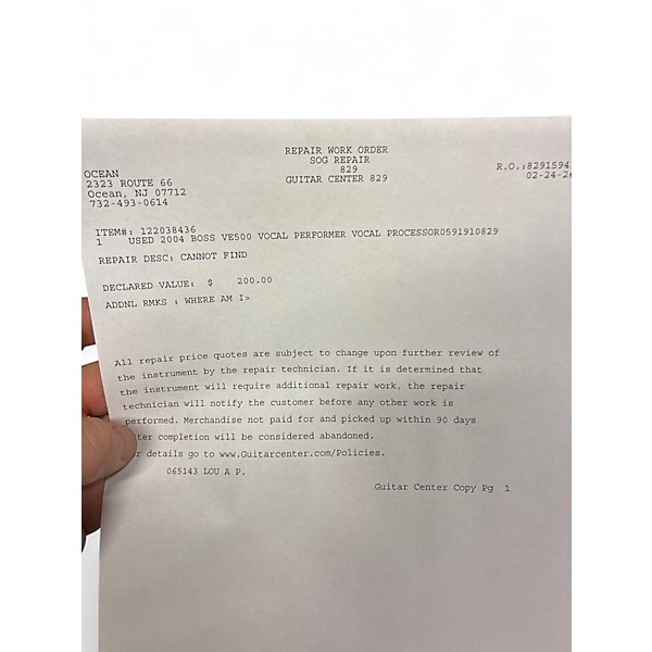 Used 2004 BOSS VE500 Vocal Performer Vocal Processor