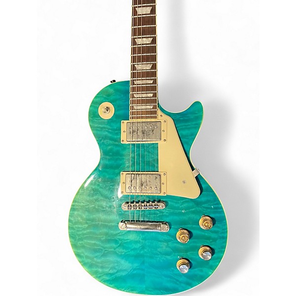 Used Epiphone Les Paul Std 60s Quilt Trans Blue Solid Body Electric Guitar