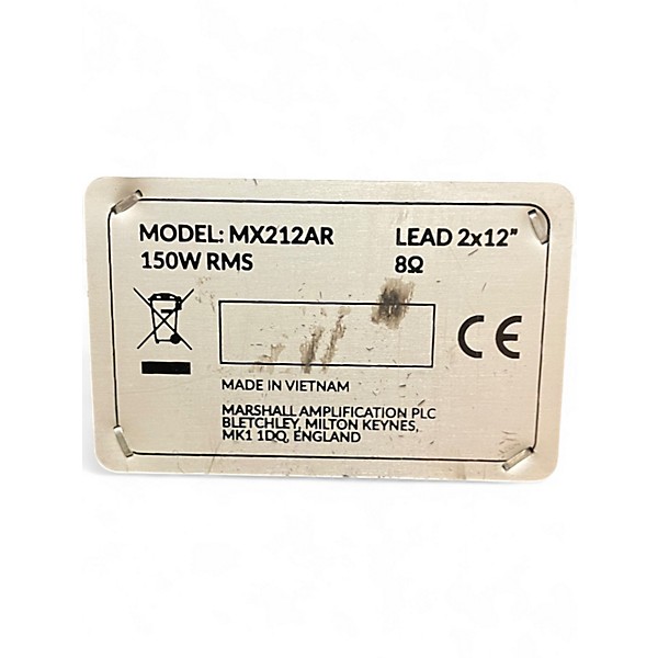 Used Marshall MX212AR 150W 2x12 Vertical Slant Guitar Cabinet