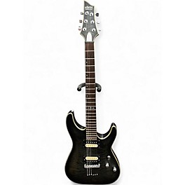 Used Schecter Guitar Research C1 Platinum Trans Black Solid Body Electric Guitar