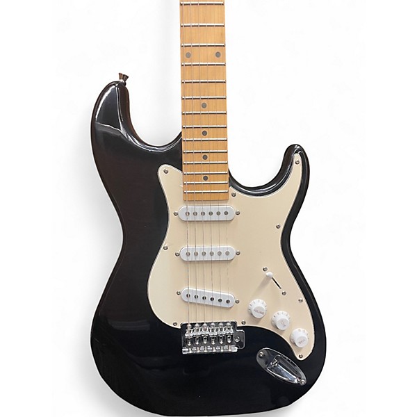 Used Silvertone St Style Black Solid Body Electric Guitar
