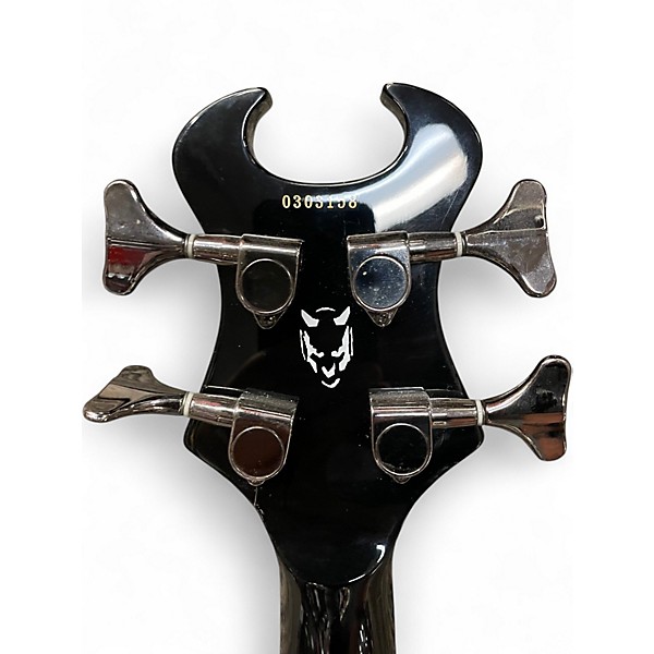 Used Schecter Guitar Research Devil Tribal Black Electric Bass Guitar