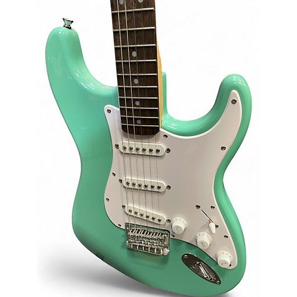 Used Squier Standard Stratocaster Surf Green Solid Body Electric Guitar