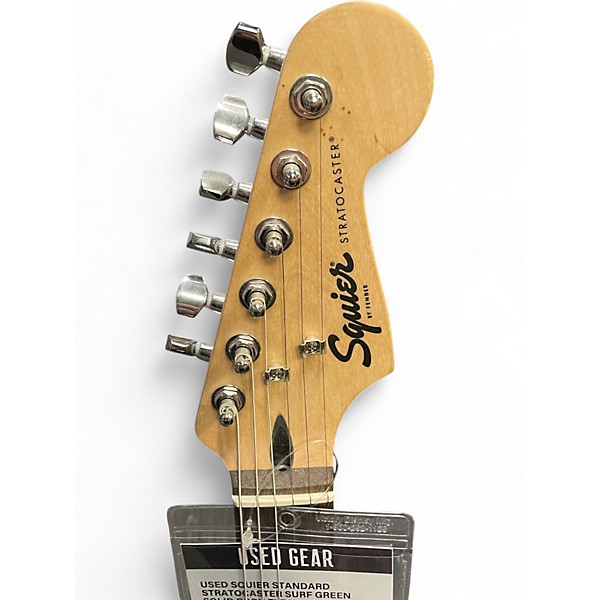 Used Squier Standard Stratocaster Surf Green Solid Body Electric Guitar