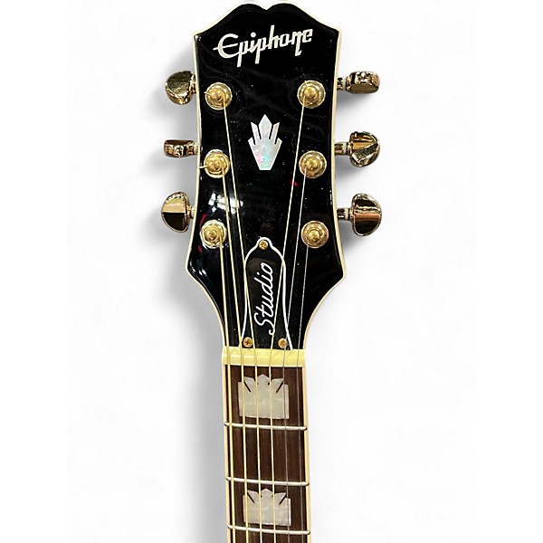 Used Epiphone J-200 EC Studio Transparent Ebony Acoustic Electric Guitar