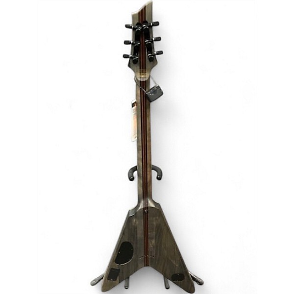 Used Schecter Guitar Research V-1 SLS Evil Twin Matte Black Solid Body Electric Guitar