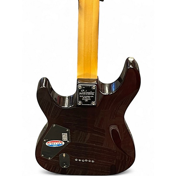 Used Schecter Guitar Research Hellraiser Deluxe Maroon Solid Body Electric Guitar