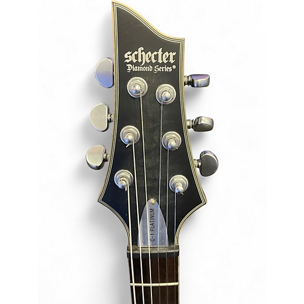 Used Schecter Guitar Research C1 Platinum Translucent Black Solid Body Electric Guitar