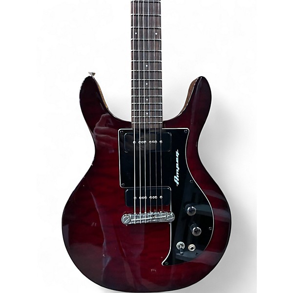 Vintage 2000s Ampeg AMG1 Crimson Red Trans Solid Body Electric Guitar