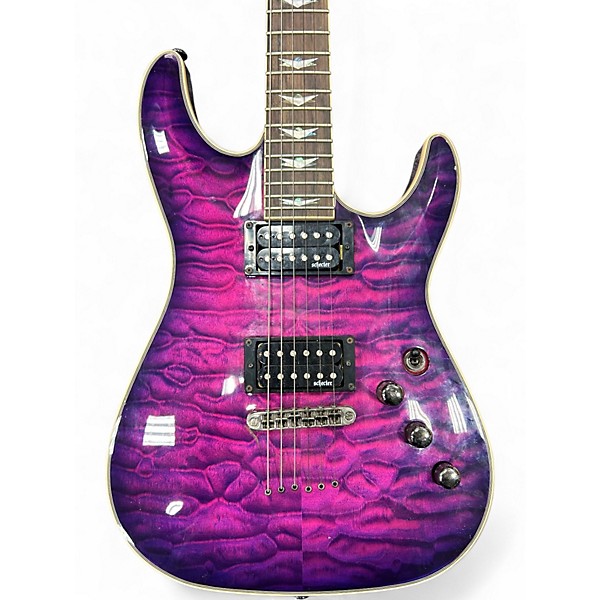 Used Schecter Guitar Research Omen Extreme 6 Purple Solid Body Electric Guitar