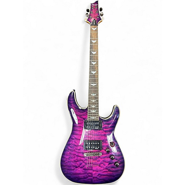 Used Schecter Guitar Research Omen Extreme 6 Purple Solid Body Electric Guitar