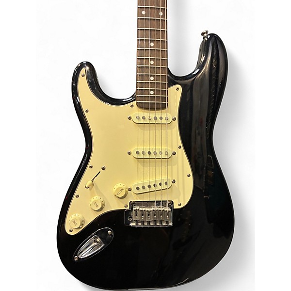 Used Squier Standard Stratocaster Left Handed Black Electric Guitar