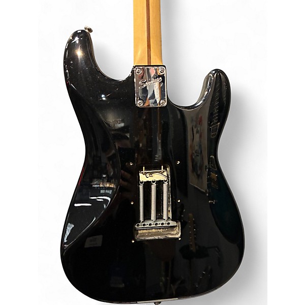 Used Squier Standard Stratocaster Left Handed Black Electric Guitar