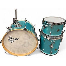 Used Gretsch Drums 3 Piece ROUND BADGE AQUA TURQ Drum Kit