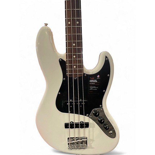Used Fender American Performer Jazz Bass Alpine White Electric Bass Guitar