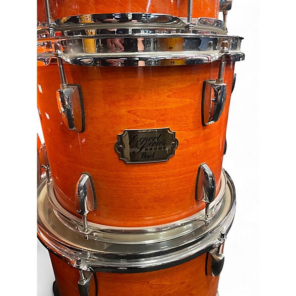 Used Pearl 5 Piece Export Trans Orange Drum Kit