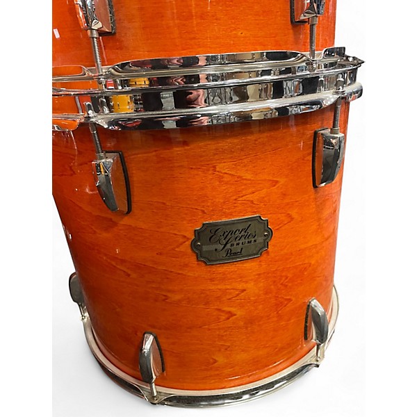Used Pearl 5 Piece Export Trans Orange Drum Kit