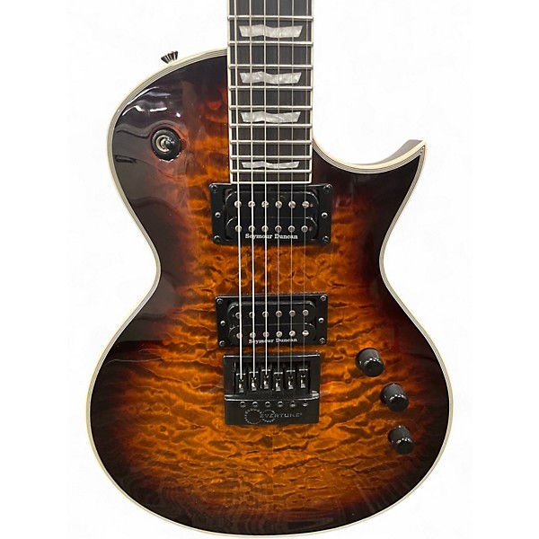 Used ESP LTD EC1000 deluxe  Evertune Brown Sunburst Solid Body Electric Guitar