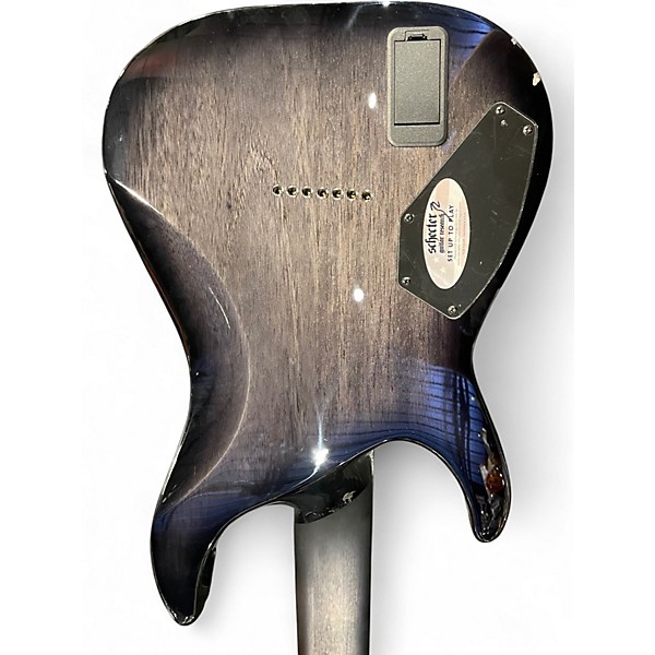 Used Schecter Guitar Research Hellraiser C7 7 String Trans Black Solid Body Electric Guitar