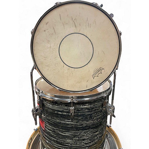 Used Pearl 9 Piece EXR EXPORT SERIES Silver Oyster Pearl Drum Kit