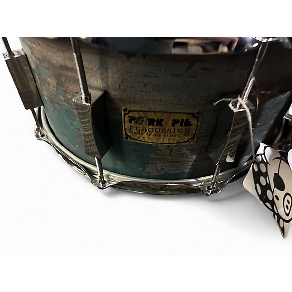 Used Pork Pie 14X6.5 SNARE WEATHERED BARN BLUE Drum