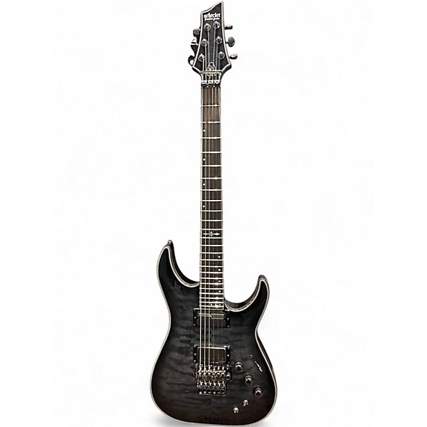 Used Schecter Guitar Research Hellraiser C1 Hybrid Trans Black Solid Body Electric Guitar