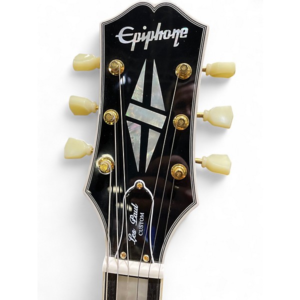 Used 2024 Epiphone Les Paul Custom P90 Black Solid Body Electric Guitar