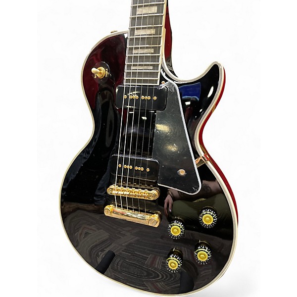 Used 2024 Epiphone Les Paul Custom P90 Black Solid Body Electric Guitar