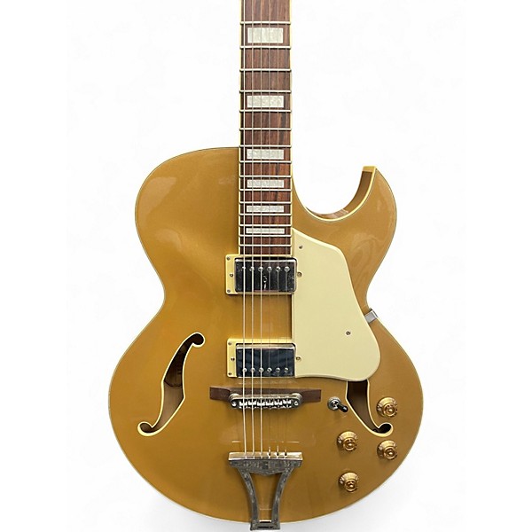 Used Ibanez AK75DGD1201 Metallic Gold Hollow Body Electric Guitar