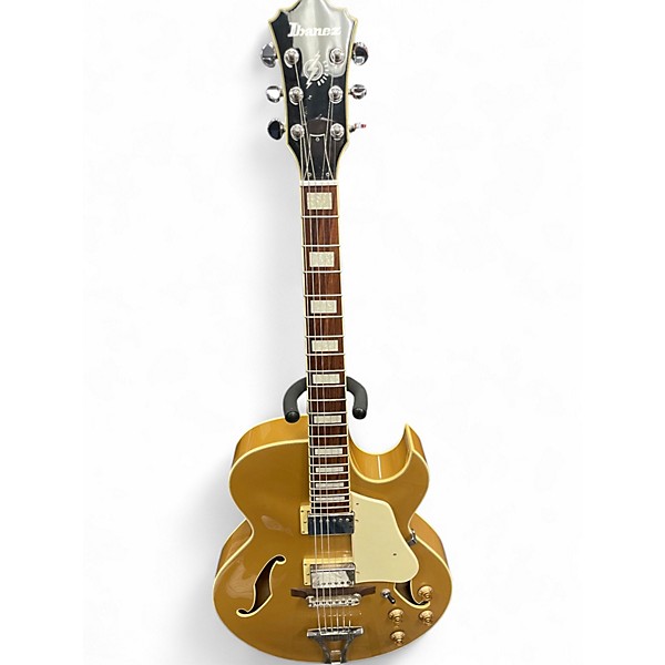 Used Ibanez AK75DGD1201 Metallic Gold Hollow Body Electric Guitar