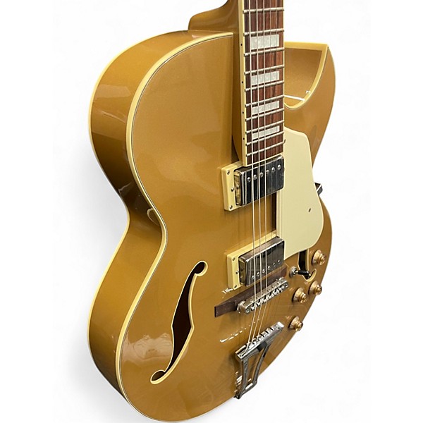 Used Ibanez AK75DGD1201 Metallic Gold Hollow Body Electric Guitar