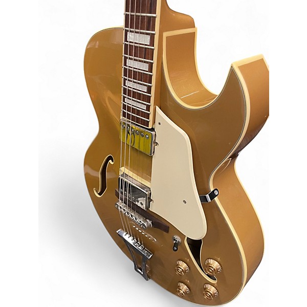 Used Ibanez AK75DGD1201 Metallic Gold Hollow Body Electric Guitar