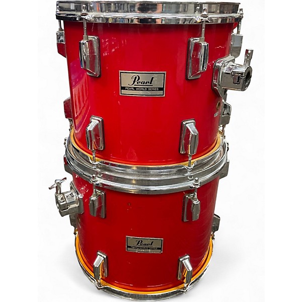 Used Pearl 4 Piece World Series red Drum Kit