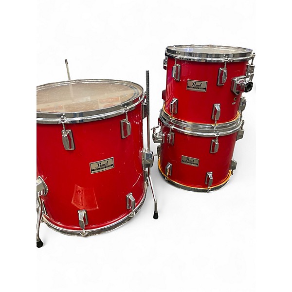 Used Pearl 4 Piece World Series red Drum Kit