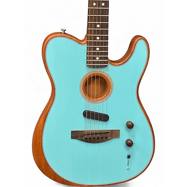 Used 2022 Fender Acoustasonic Player Telecaster Daphne Blue Acoustic Electric Guitar