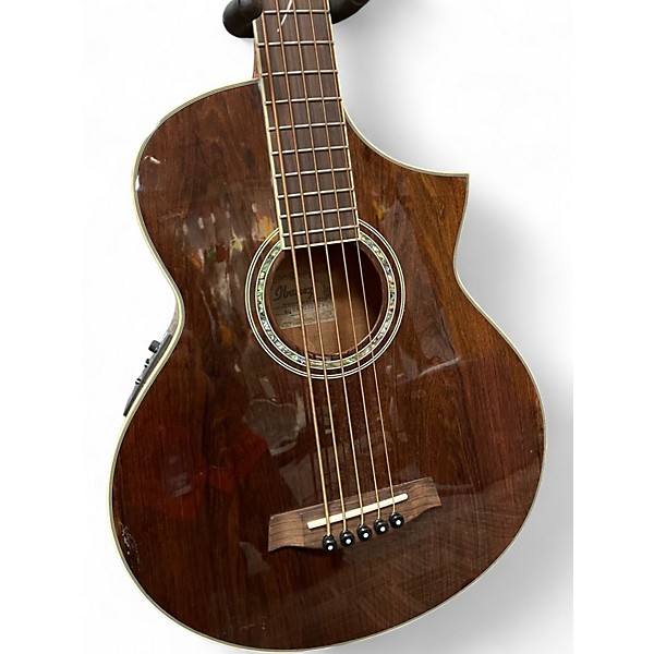 Used Ibanez ewb205 Natural Walnut Acoustic Bass Guitar