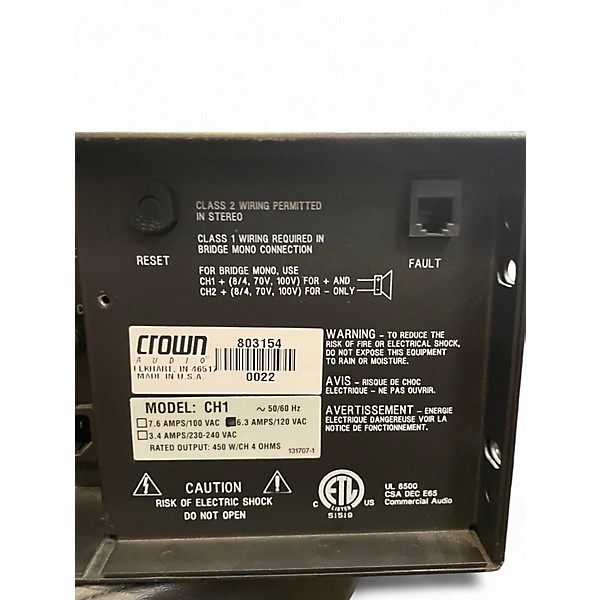 Used Crown CH1 Power Amp