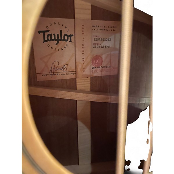 Used Taylor 312E Natural Acoustic Electric Guitar