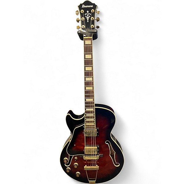 Used Ibanez AG95 Artcore Expressionist Left Handed Sunburst Hollow Body Electric Guitar