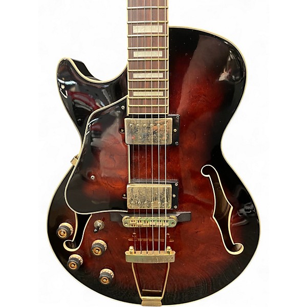 Used Ibanez AG95 Artcore Expressionist Left Handed Sunburst Hollow Body Electric Guitar